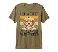 Life is Great A Cavapoo Makes It Better Funny Dog Lover Premium T-Shirt
