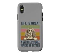 Life Is Great A Springer Spaniel Makes It Better Dog Lover Case for iPhone X/XS