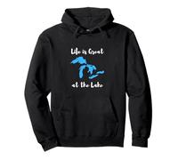 Life is Great at the Lake Great Lakes Funny Design Pullover Hoodie