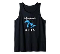 Life is Great at the Lake Great Lakes Funny Design Tank Top
