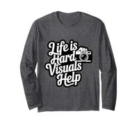 Life is Hard Visuals Help ABA Therapist Autism Support Long Sleeve T-Shirt