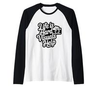 Life is Hard Visuals Help ABA Therapist Autism Support Raglan Baseball Tee