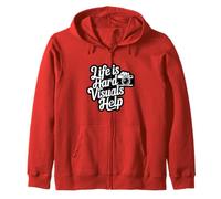 Life Is Hard Visuals Help ABA Therapist Autism Support Zip Hoodie