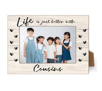 Life Is Just Better With Cousins Picture Frame, 4x6 Cousins Photo Frame, Cousin Birthday Gifts Long Distance Gift for Women Men Cousin, Tabletop Picture Frames for Desk Decor-07