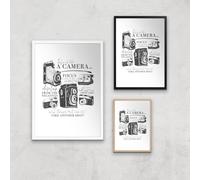 Life Is Like A Camera Art Print - A2 - White Frame