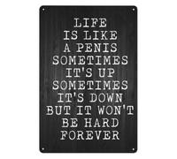 Life Is Like A Sometimes Its Up Sometimes Its Down Metal Sign Funny Rustic Wall Decor For Man Cave Bedroom Office 8 X 12 inch