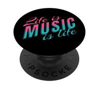 Life Is Music Statement Music Listening to Life Saying Musician PopSockets Adhesive PopGrip