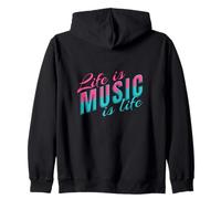 Life Is Music Statement Music Listening to Life Saying Musician Zip Hoodie
