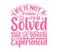 Life is not a Problem to be Solved but a Reality to be Experienced Motivational Quotes Wall Stickers Paster Paper 49.2x59.3cm Tattoo Culture Pink