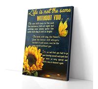 Life Is Not The Same Without You Sunflower Butterfly Canvas Wall Art