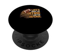 Life is Offense and Defense Football PopSockets Adhesive PopGrip