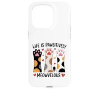 Life Is Pawsitively Meowvelous Cat Lover Case for iPhone 15 Pro