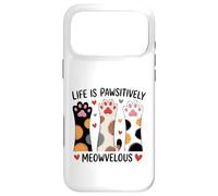 Life Is Pawsitively Meowvelous Cat Lover Case for iPhone 17 Pro Max