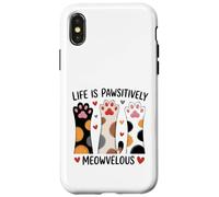 Life Is Pawsitively Meowvelous Cat Lover Case for iPhone X/XS