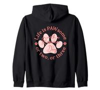 Life Is PAWsome With A Rescue Dog Zip Hoodie