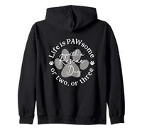 Life Is PAWsome With A Rescue Dog Zip Hoodie