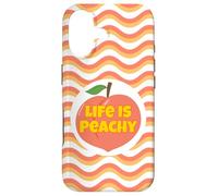 Life Is Peachy Retro Style Distressed Funny Fruit Peach Case for iPhone 17