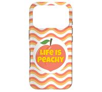 Life Is Peachy Retro Style Distressed Funny Fruit Peach Case for iPhone 17 Pro