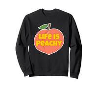 Life Is Peachy Retro Style Funny Fruit Peach Sweatshirt
