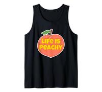 Life is Peachy Retro Style Funny Fruit Peach Tank Top