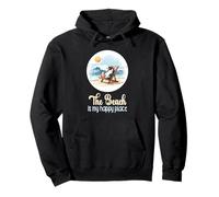 Life Is Really Good Beach is My Happy Place Penguin Vintage Pullover Hoodie