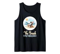 Life Is Really Good Beach is My Happy Place Penguin Vintage Tank Top