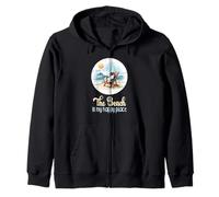Life Is Really Good Beach is My Happy Place Penguin Vintage Zip Hoodie