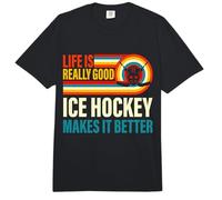 Life is Really Good Ice Hockey Makes it Better Comfort Colors Adult Heavyweight T-Shirt
