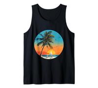 Life is Really Good Palm Tree Summer Beach Vacation Graphic Tank Top