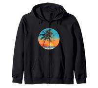 Life Is Really Good Palm Tree Summer Beach Vacation Graphic Zip Hoodie