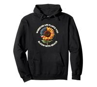 Life Is Really Good Sunflower Summer Beach Vacation Graphic Pullover Hoodie