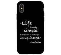 Life is Really Simple Confucius Positive Quote Philosophy Case for iPhone X/XS