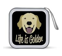 Life Is Retriever Dog CD Case DVD Holders 40 Capacity Hard Plastic Storage Binder Wallet