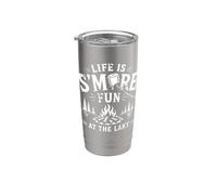 Life is S’More Fun At The Lake Campfire Camping Graphic Stainless Steel Insulated Tumbler