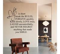 Life is Short - 0166 - Self Adhesive Vinyl Wall Art Decal, Mural, Transfer, Gloss or Matt Finish, 75 Colours, 5 Sizes, Interior or Exterior use, Easy to Apply, Instructions provided