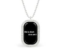 Life Is Short And So Am I Custom Photo Necklace Personalized Picture Pendant Memory Jewelry for Women