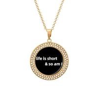 Life Is Short And So Am I Personalized Picture Necklace Photo Pendant Custom Memorial Jewelry for Women