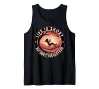 Life Is Short But Sweet Sunset Swing Retro Tank Top