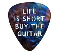 LIFE IS SHORT - Buy Art Deco Metal Guitar Picks, Hollow Word Guitar Picks for Electric Guitars Bass, Ukulele Pick for Guitar Players