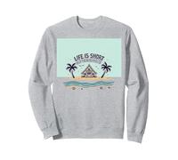 Life is Short Buy the Beach House Coastal Dream Sweatshirt, Adult Unisex, Heather Grey, XL