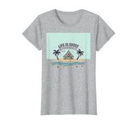 Life is Short Buy The Beach House Coastal Dream T-Shirt, Women, Heather Grey, XS