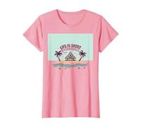 Life is Short Buy The Beach House Coastal Dream T-Shirt, Women, Pink, L