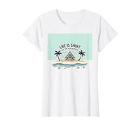 Life is Short Buy The Beach House Coastal Dream T-Shirt, Women, White, 3XL