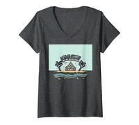 Life is Short Buy The Beach House Coastal Dream V-Neck T-Shirt, Women, Dark Heather Grey, L