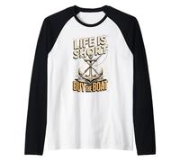 Life is Short Buy The Boat Nautical Anchor Raglan Baseball Tee