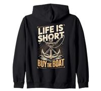 Life Is Short Buy The Boat Nautical Anchor Zip Hoodie