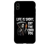 Life Is Short Eat The Corn Dog Ironic Grim Reaper Meme Case for iPhone XS Max