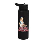 Life is Short Lick The Spoon Funny Retro Stainless Steel Insulated Water Bottle