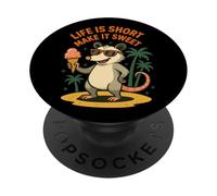 Life Is Short Make It Sweet Cool Possum Ice Cream PopSockets Adhesive PopGrip