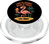 Life Is Short Make It Sweet Flamingo Ice Cream PopSockets PopGrip for MagSafe